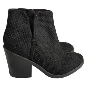 Soda Cutout Booties Black Chunky 2" Heel Like NEW *AY